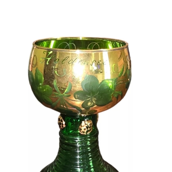HALDENSEE Vintage German Wine Goblet Green - Picture 8 of 9